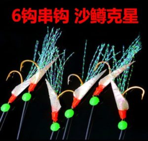 (B6) 沙鳟6钩串钩，sabiki rig，一份10包，站长亲选尺寸。