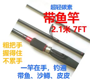 (K1) 【2.1米双稍路亚竿】7ft 双竿稍 M/调 （适用于钓带鱼，沙鳟，斑点鳟，白鲈，皮皮）